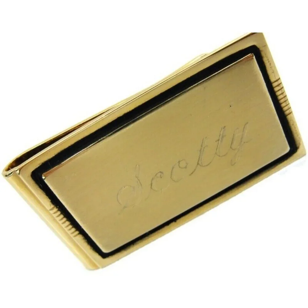 Vintage Money Clip Gold Tone 